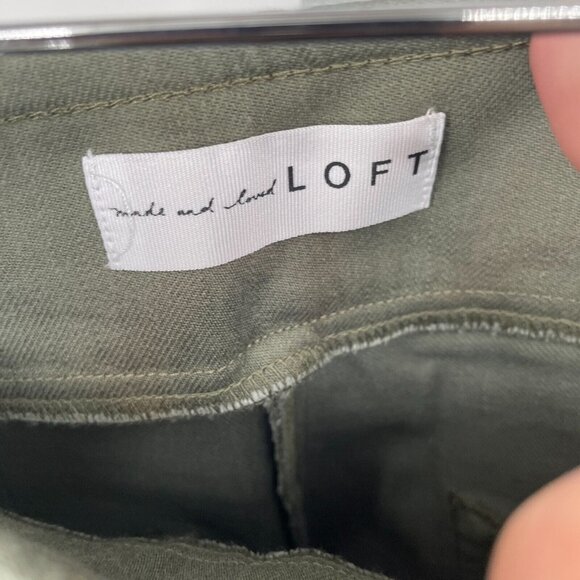 Loft Womens Cropped Green Chino Pants NWT Size 4 Office Girlfriend Straight Leg - Picture 5 of 11